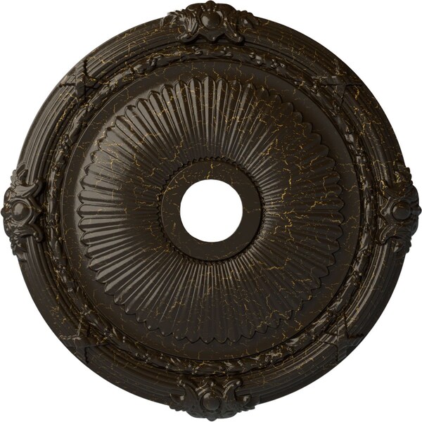 Ekena Millwork Heaton Medallion (Canopies up to 6 1/2"), 27 1/2"OD x 3 7/8"ID x 2 1/4"P, Stone Hearth Crackle CM27HESHC - main